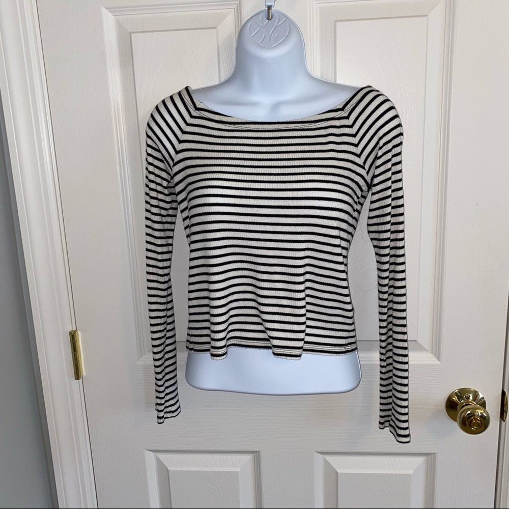 Express Long Sleeve Striped Shirt